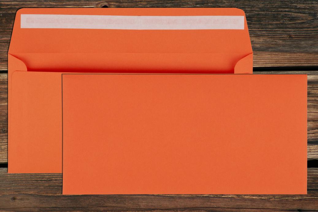 Briefhüllen DL 110x220 mm Haftklebend Orange 80 g/qm